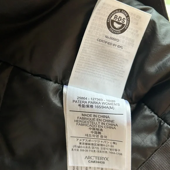 Arc'teryx Patera Parka Black Size M - Picture 5 of 6
